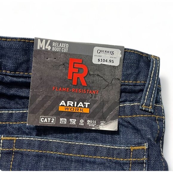 ARIAT Men's Flame Resistant M4 Low Rise Boot Cut Jean, Style 10012555, 32x34 New - Picture 9 of 15